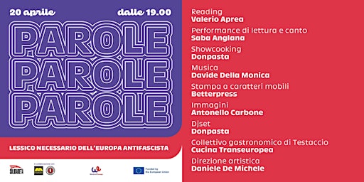 Image principale de Parole, Parole, Parole - Lessico Necessario dell'Europa Antifascista