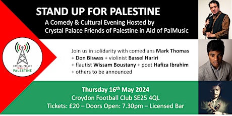 Stand Up For Palestine: A Comedy and Culture Evening Hosted by CPFP