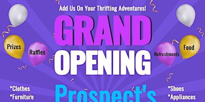 Primaire afbeelding van Grand Opening Prospects Resale Shop!