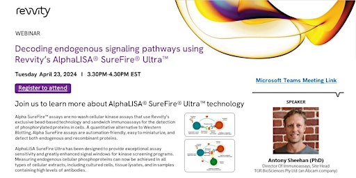 Imagen principal de Webinar: Expand your research with AlphaLISA® SureFire® Ultra™