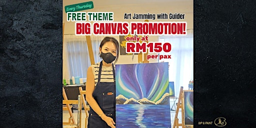 Imagem principal de Sip and Paint: Free Theme- Big Canvas (2pm Thursday)