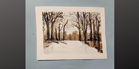 Beginner Watercolor Winter Landscape Scene