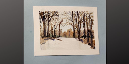 Primaire afbeelding van Beginner Watercolor Winter Landscape Scene