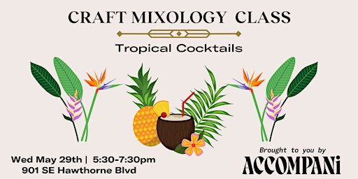 Imagem principal do evento Craft Mixology Class: Tropical Cocktails