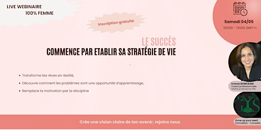 Primaire afbeelding van Live webinaire :  Etablir sa stratégie de vie