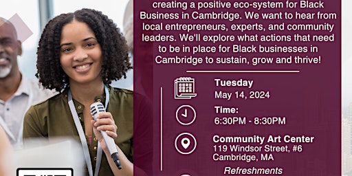Primaire afbeelding van Cambridge Black-Owned Business Town Hall in Person