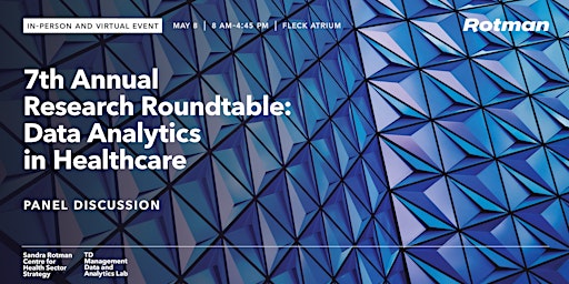 Primaire afbeelding van 7th Annual Research Roundtable: Data Analytics in Healthcare