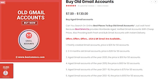 Imagen principal de US, UK, Canada (Geo-Targeted) Buy Old Gmail Account?