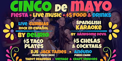 Primaire afbeelding van CINCO DE MAYO FIESTA WITH LIVE MUSIC, VENDORS & MORE 0 FREE