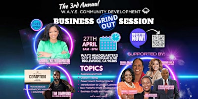 Primaire afbeelding van 3rd Annual WAYS Business Grind Out Session