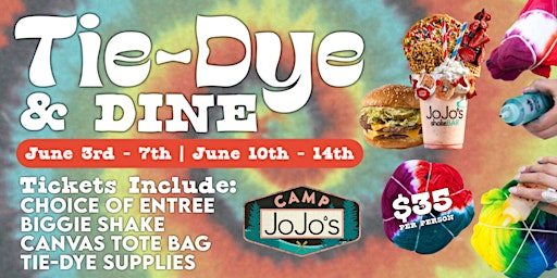Image principale de Tie-Dye & Dine at Camp JoJo's Naperville!