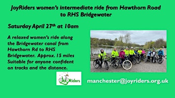 Primaire afbeelding van JoyRiders women's  Intermediate ride from Hawthorn Rd to RHS Bridgewater