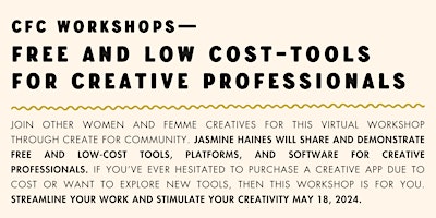 CFC Workshop: Free and Low-Cost Tools for Creative Professionals primary image