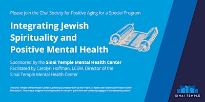 Imagem principal do evento Integrating Jewish Spirituality and Positive Mental Health