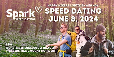 Imagem principal do evento Happy Hikers LGBTQ2S+ Men 40+ Speed Dating Mount Hope