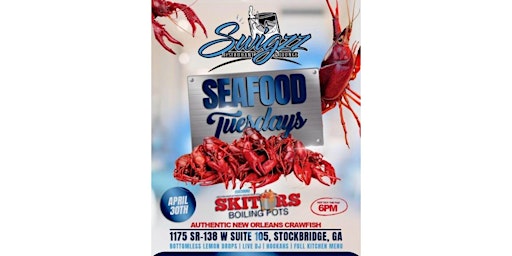 Swigzz Seafood Tuesdays - New Orleans Crawfish - Bottomless Lemon Drops primary image