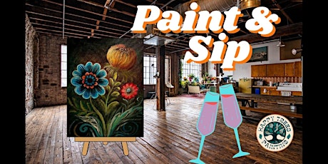 Paint and Sip Art Class- Dark Floral
