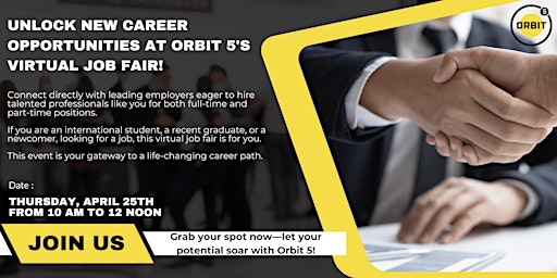 Imagem principal do evento Orbit 5's FutureMakers: Virtual Job Fair