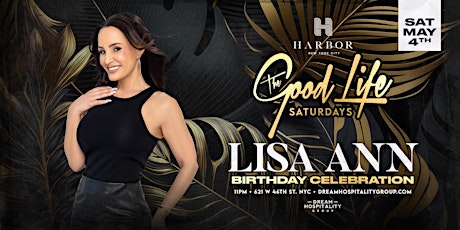 LISA ANN  ROOFTOP PARTY SATURDAY April 27th   @ HARBOR NYC