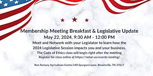 Primaire afbeelding van Membership Meeting Breakfast & Legislative Update