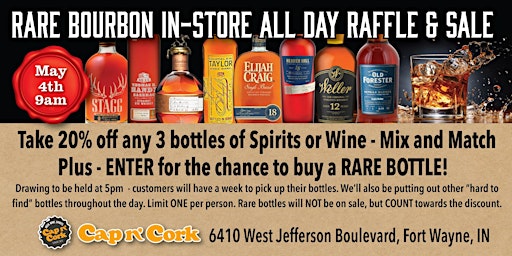 Imagem principal de Rare Bourbon In Store ALL DAY Raffle and Sale