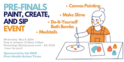 Primaire afbeelding van Pre-Finals Paint, Create, and Sip Event for OCC Students