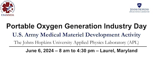 Primaire afbeelding van Portable Oxygen Industry Day - Industry Attendees