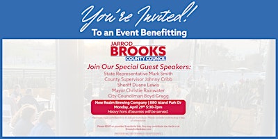 Imagem principal do evento Event Benefitting Jarrod Brooks for County Council