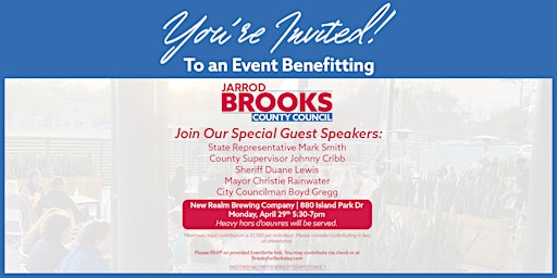 Event Benefitting Jarrod Brooks for County Council primary image