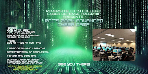 Immagine principale di 2024 RCC Cybersecurity Advanced Cyber Camp 