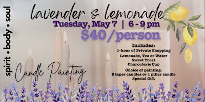 Immagine principale di Lavender & Lemonade: Candle Painting 