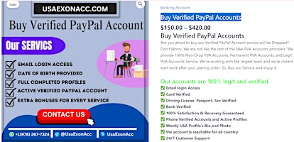 Buy Verified PayPal Account #Usaexonacc (R) primary image