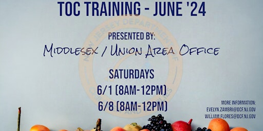 Primaire afbeelding van Tradition of Care (TOC) Training - Saturday - June 1st and 8th (8am-12pm)