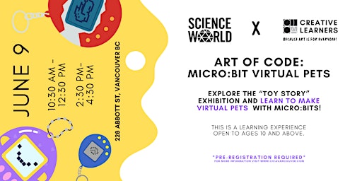 Imagem principal do evento Art of Code: Micro:bit Virtual Pets