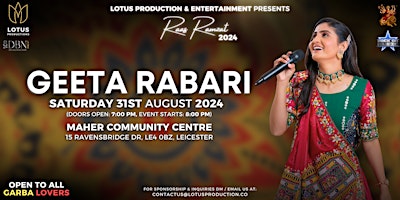 Image principale de Celebrating Navratri with Geeta Rabari! Raas Ramzat 2024 Leicester