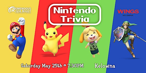 Imagem principal de Nintendo Trivia Night at Wings Kelowna-Rutland!