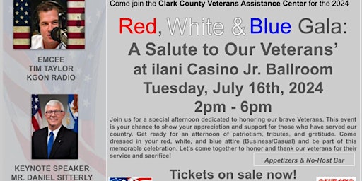 Immagine principale di Red, White & Blue Gala: A Salute to Our Veterans 