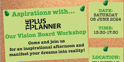 Primaire afbeelding van Aspirations with The Plus Planner...Our Vision Board Workshop
