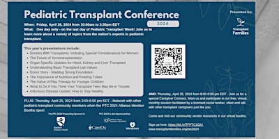 Primaire afbeelding van Pediatric Transplant Conference 2024
