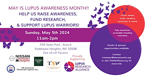 Imagem principal do evento Lupus Awareness Month Fundraising Event at FDR State Park