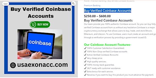 Buy Verified Coinbase Account - Best 24/7 Quick Delivery (r)  primärbild