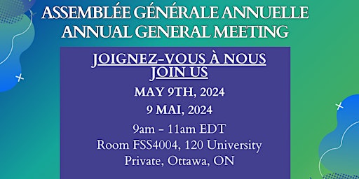 Assemblée générale annuelle sur Zoom / Annual General Meeting on Zoom primary image
