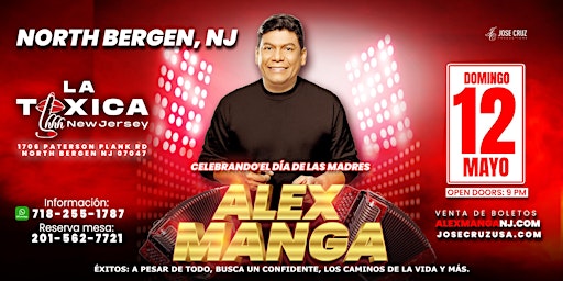 Imagen principal de Concierto de vallenato con Alex Manga en North Bergen, NJ  | Mayo 12  2024