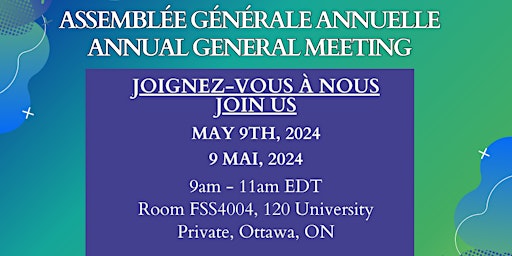 Assemblée générale annuelle en personne  / Annual General Meeting In person primary image