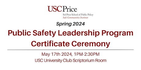 SCI Public Safety Leadership Program Certificate Ceremony
