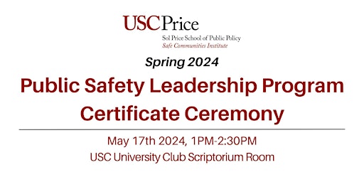 SCI Public Safety Leadership Program Certificate Ceremony primary image