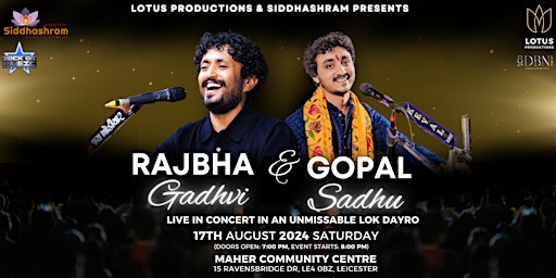 Imagem principal de Rajbha Gadhvi & Gopal Sadhu Lok Dayro Live In Concert  Leicester