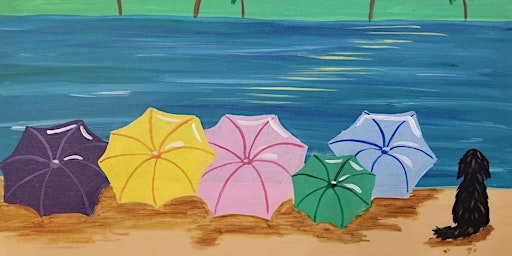 Seaside Umbrellas - Paint and Sip by Classpop!™ primary image