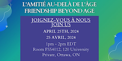 Hauptbild für Amitié au-delà de l'âge - Présence sur Zoom / Friendship beyond age on Zoom