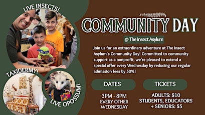 Community Day 1/2 Off Admission